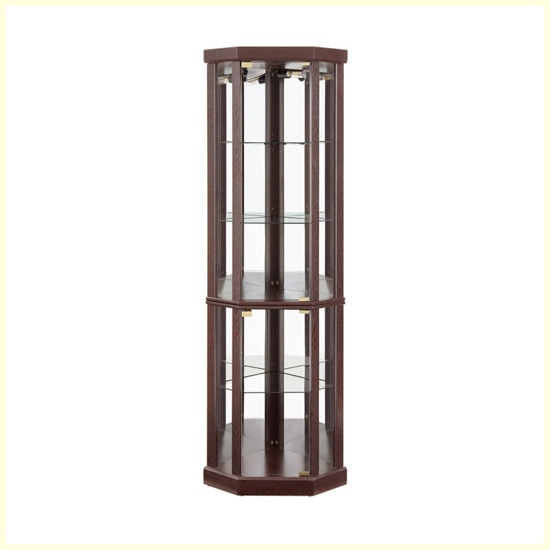 Vitrine de coin moderne pour le salon, Cerise foncée