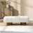 Upholstered Dining Bench For Dining Room, No-Assembly End Of Bed Entryway Bench Ottoman For Bedroom Living Room, White Boucle Fabric Stool Top Wood Leg 300 LBS Weight Capacity-1012367261