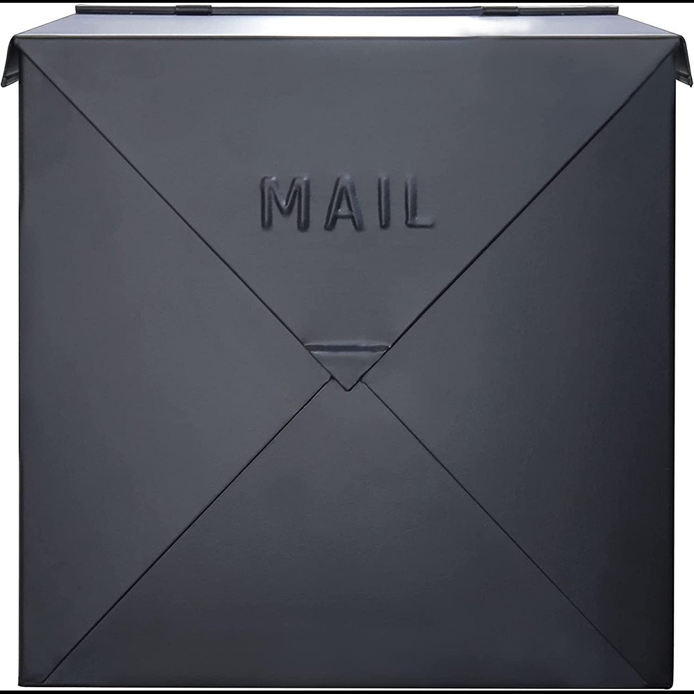 Invenitiah NACH Chicago Black Wall Mount Mailbox, Rust Resistant Metal ...
