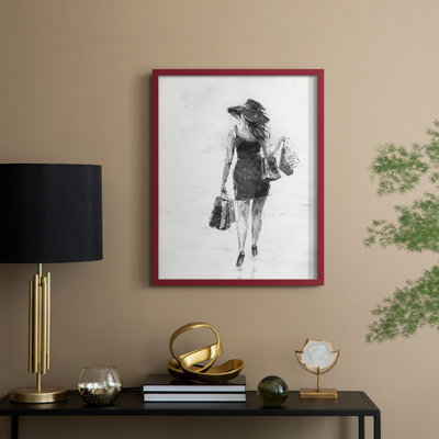 Shopping Day II Framed Print - Solid Wood