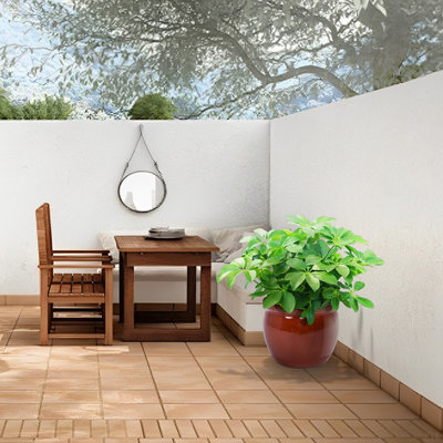 3 pots de fleurs en céramique, pot de fleurs moderne pour patio, jardin ou rebords de fenêtre