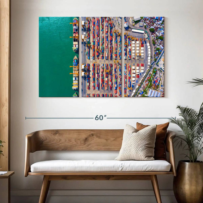 Mehar Container Port, 32" H x 50" W