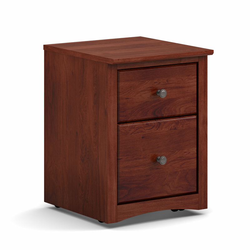 Malani 17.5'' Wide 2 -Drawer Solid Wood Mobile File Cabinet, Washington Cherry