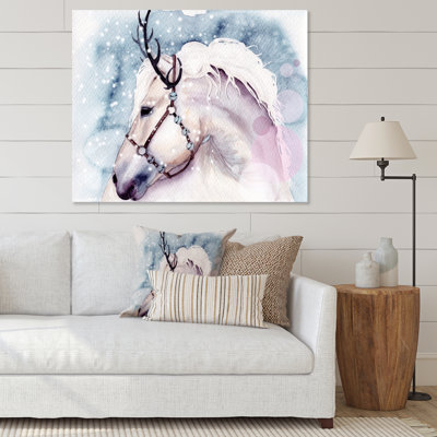 " A White Horse With A Snowwhite Mane With Bells "
