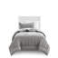 Couette 3 pièces grise, 3 pièces, rembourrage 350 g/m², lavable à la machine, avec 2 taies d'oreiller.
