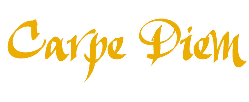Décalcomanie murale indemnités journalières carpe diem, H 6 po x l 24 po x P 0,01 po, Jaune signalisation