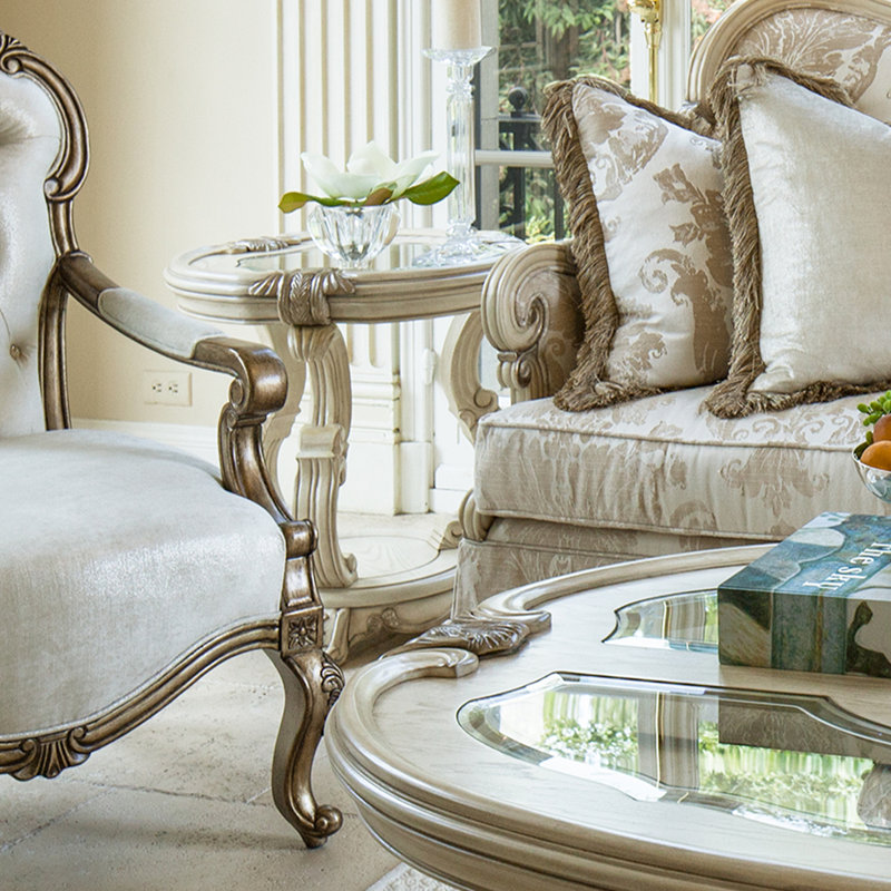 Platine De Royale Champagne End Table, Champagne