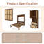 Lit escamotable avec cadre en bois et rotin-746228082-746228083