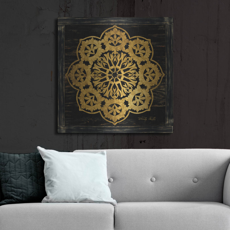 «Gold Mandala I» par Cindy Jacobs, H 36 po x l 36 po