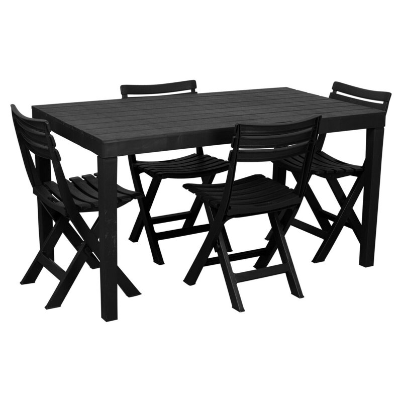 Hollen 4 - Person Patio Dining Set with Square Table