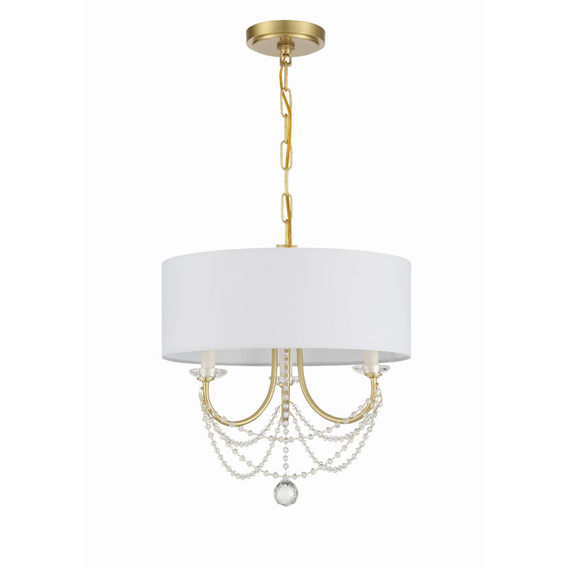 Lustre tambour 3 lumières Paradiso, Bronze/Doré