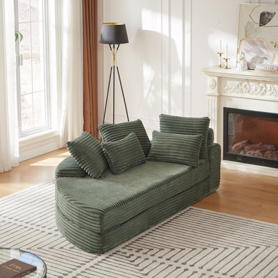 Semi-Circular 2-In-1 Sofa Bed With Neck Pillow And Throw Pillows