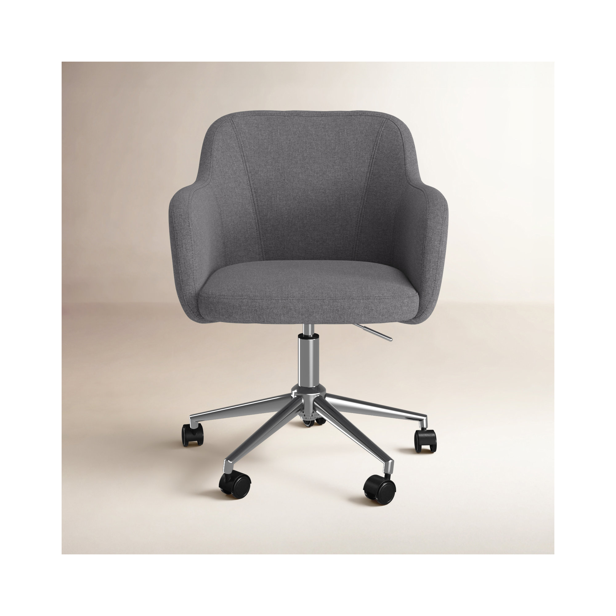 Imbali Swivel Office Chair, Linen, Gray