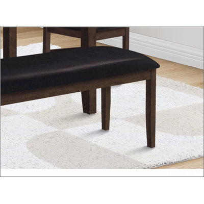 Bench, 48" Rectangular, Dining Room, Entryway, Hallway, Kitchen, Upholstered, Wood,  Solid Wood,  Leather-look, Transitional