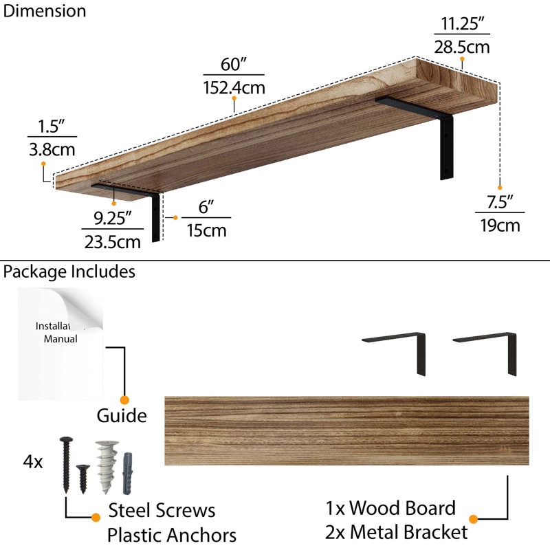 Tanikia Paulownia Floating Shelf