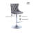 Swivel Barstools with Nailheads Trim, Velvet Button Tufted Back & Golden Footrest, Adjustable Counter Height-228128291-228128290