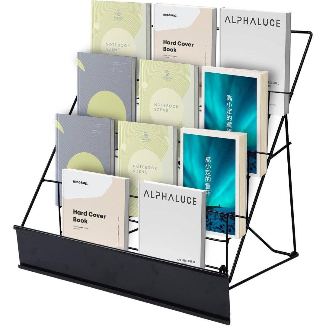 Latitude Run® Book Display Rack, Tabletop Magazine Display Racks, 4 ...