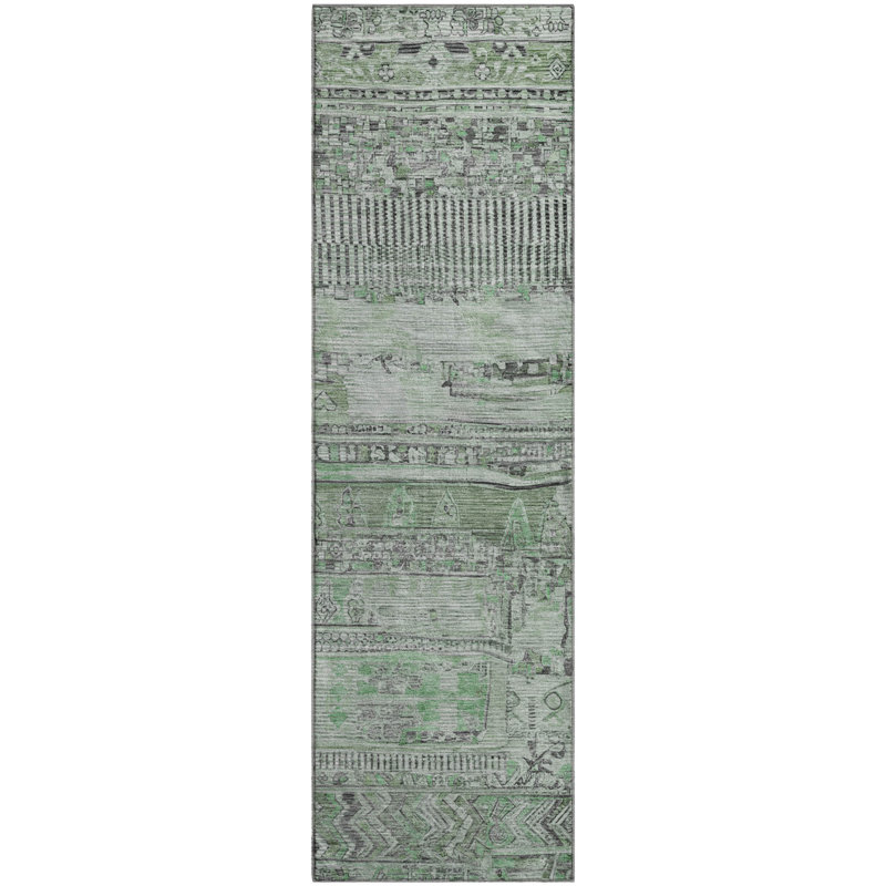 Premium Machine Washable Ashington AMF1835 Stripes Rug, Runner 2'3" x 7'6"