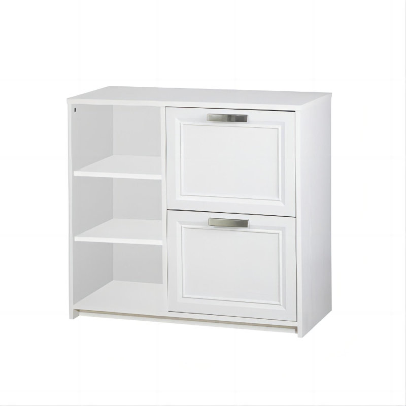 2 Solid Wood Lateral Filing Cabinet, White