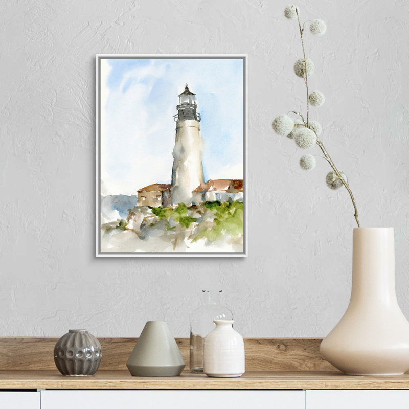 Étude du phare Plein Air II par Ethan Harper - reproduction d'art, H 18 po x l 14 po x P 1,75 po, Toile blanche encadrée