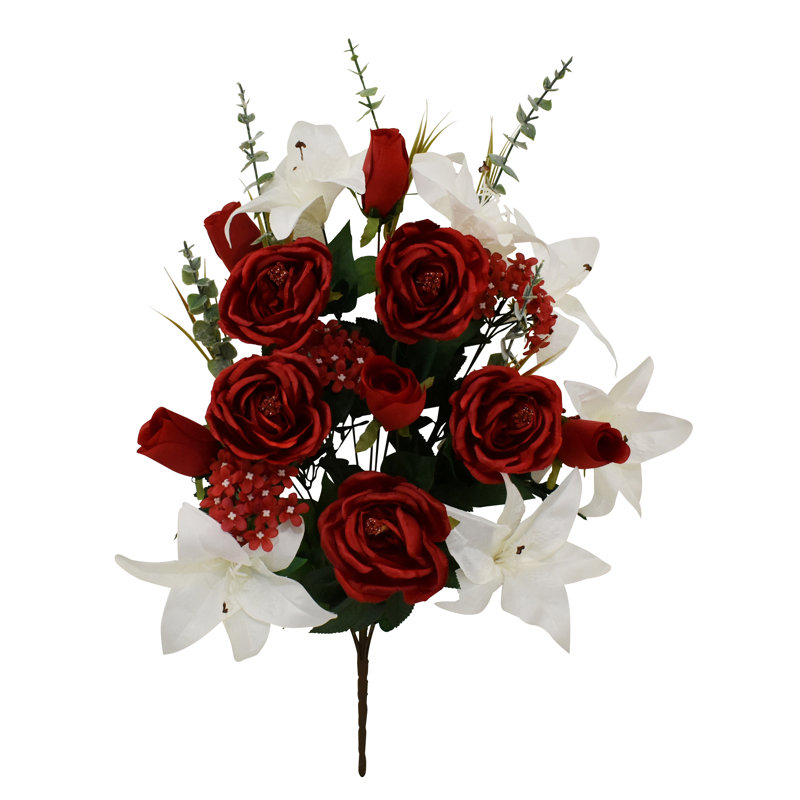 Centre de table en fausse rose Eculaytus, Rouge