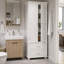 Armoire de salle de bain sur pied avec tiroirs, tablette réglable, poignées en métal