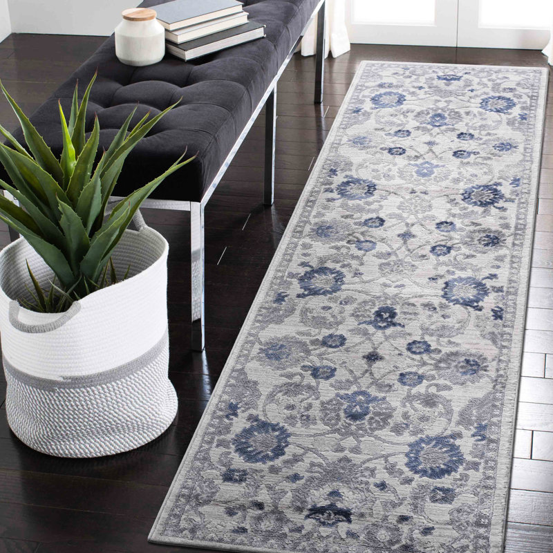 Tapis bleu / argenté Stain