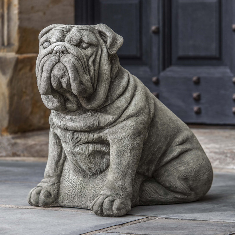 Antique Bulldog Statue, Alpine Stone