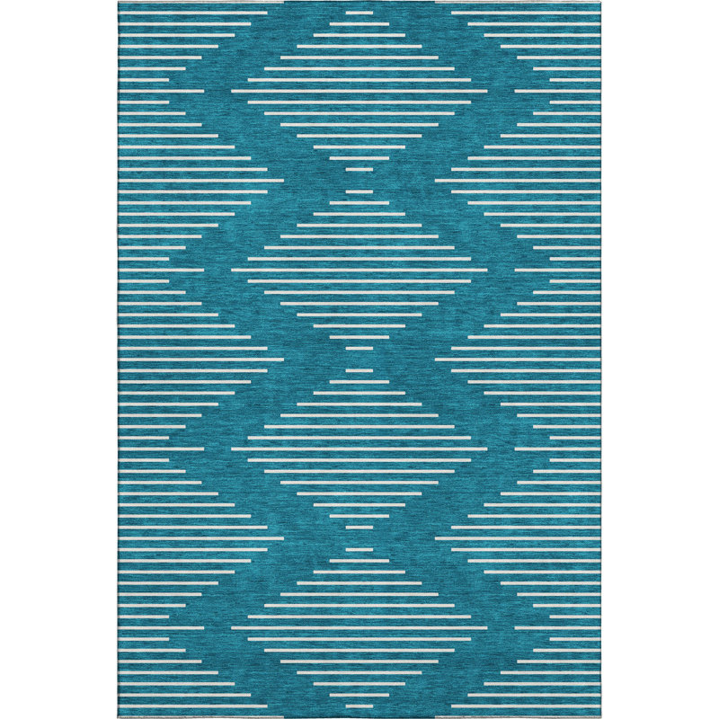 Premium Machine Washable Colmenero AMF1016 Geometric Rug, Rectangle 5' x 7'6"