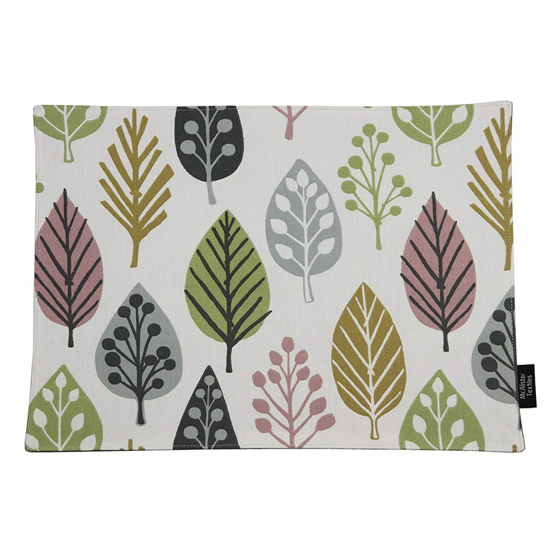 Alexys Cotton Floral Rectangle Placemat, Blush Pink