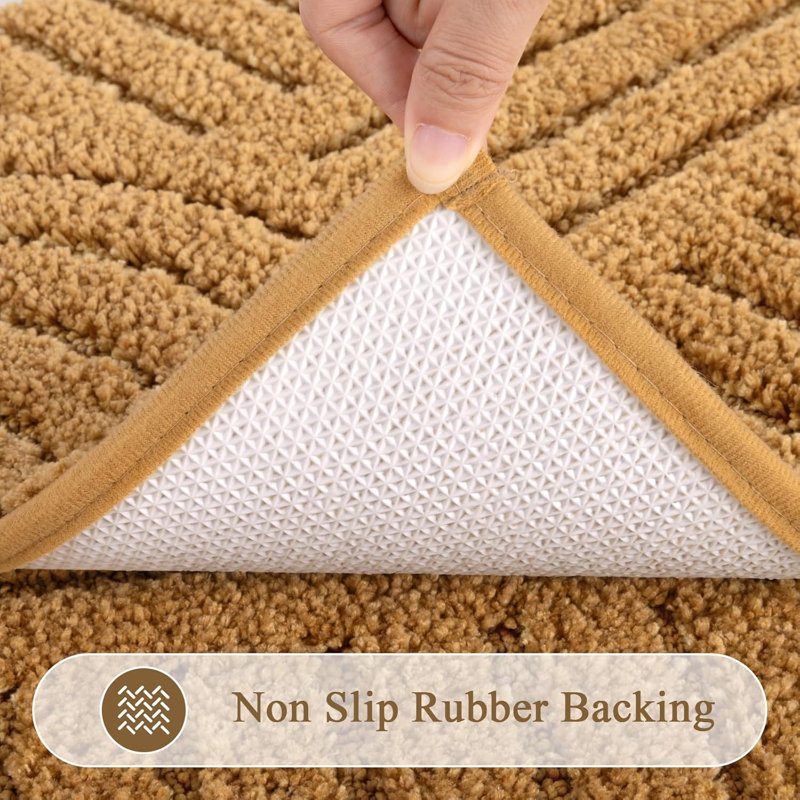 Super Soft Bathroom Runner Rugs,Mustard