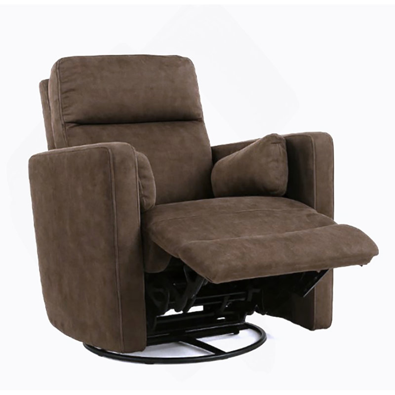 Fauteuil inclinable manuel pivotant en microfibre Man Wah, chocolat