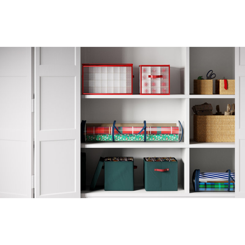 11.8" H x 20.67" W x 11.8" D Ornament Storage, Gold