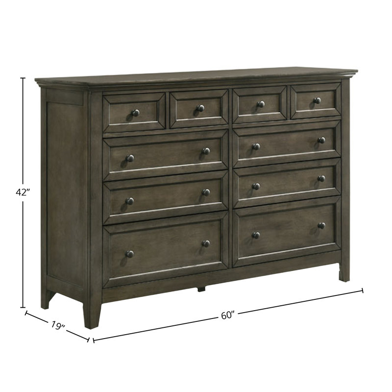 Jacon 10-Drawer Dresser, Gray