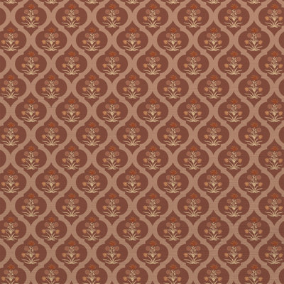 Ogee Garden Printed Authentic Grasscloth Wallpaper