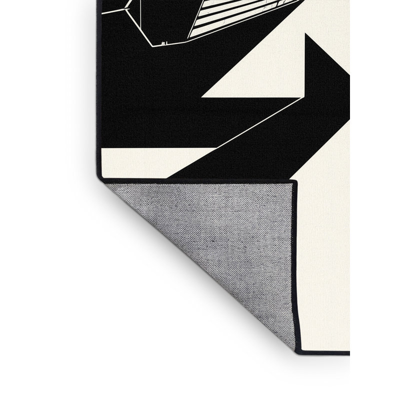 Machine Washable Pegah Sleek & Chic Modern Geometric Rug in Beige – Binding, 7x10