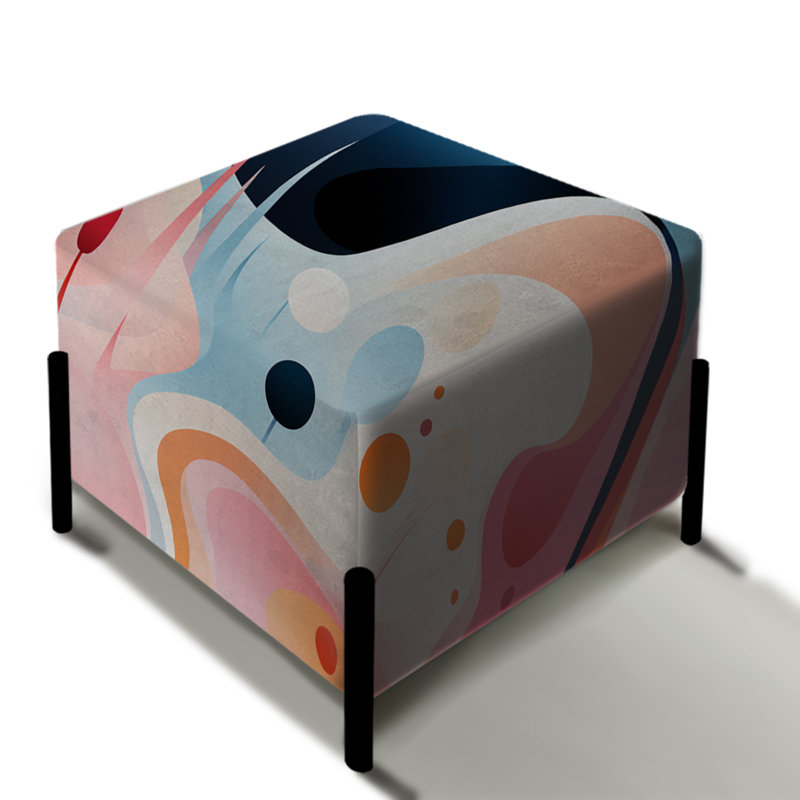 Repose-pieds rose Fusion Abstractions In Motion - Mid-Century