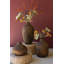 Fieldman SET OF THREE WOODEN VASES - BROWN FINISH