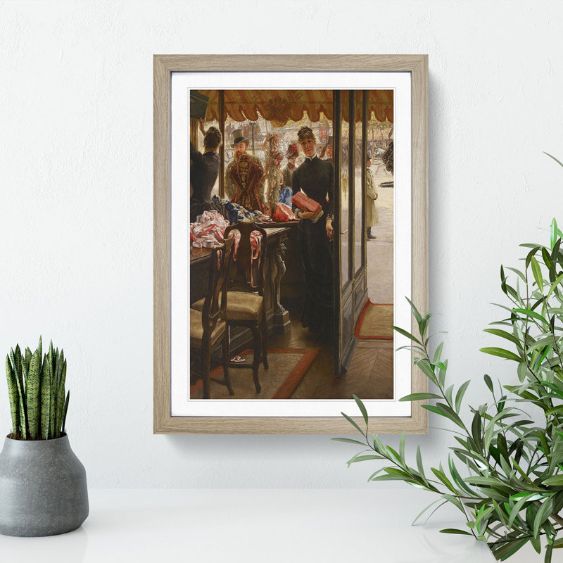 The Shop Girl by James Tissot - Picture Frame Painting, Oak Framed, 36cm H x 27cm W x 2cm D