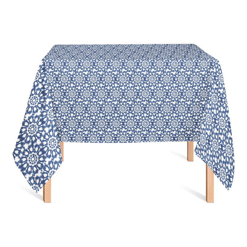 Geometric Cotton Blend Square Tablecloth