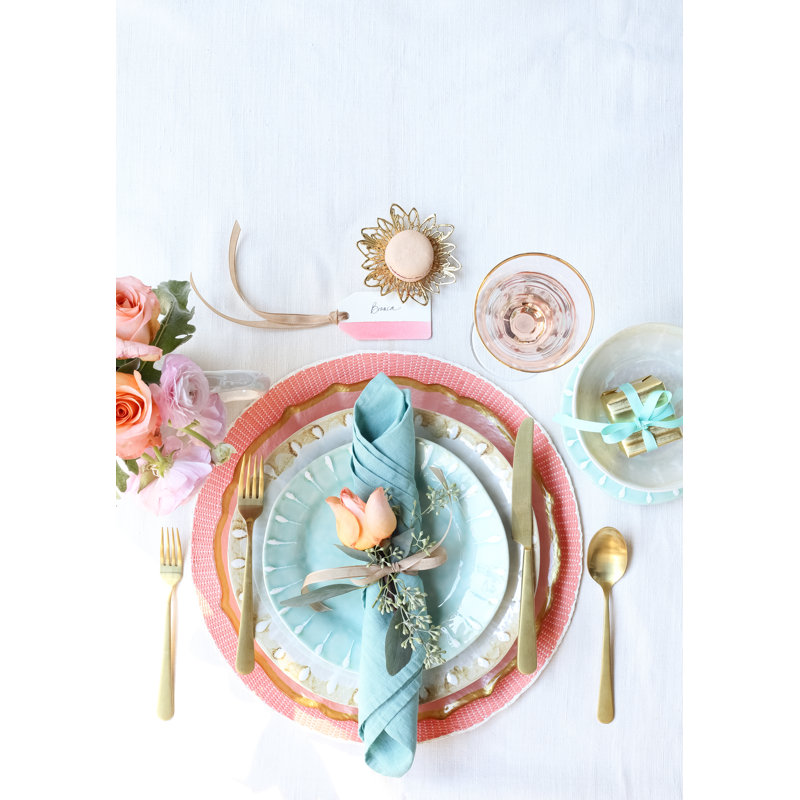Baroque Glass Salad/Dessert Plate, Pink