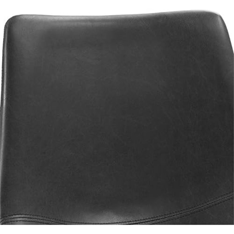 Tabouret de comptoir en cuir, Noir