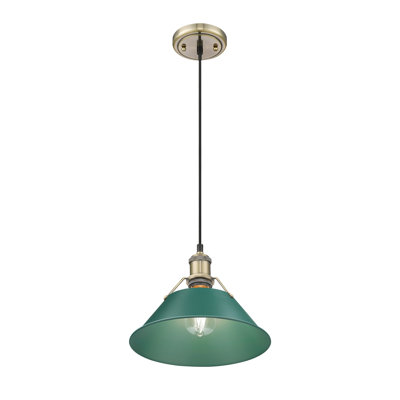 Petit luminaire suspendu Akifumi avec pin vert