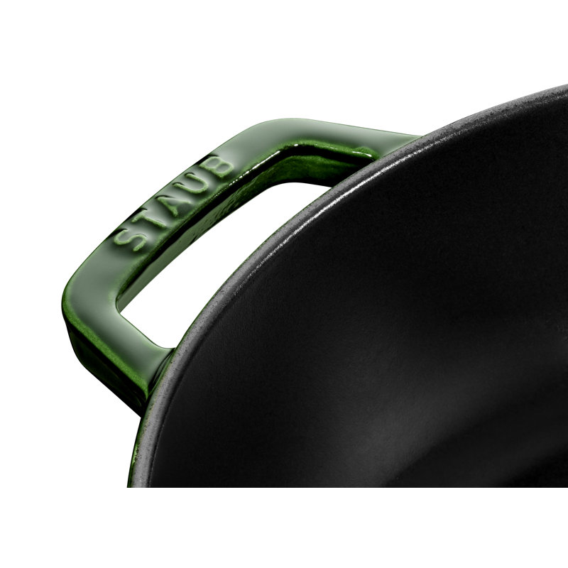 STAUB Cast Iron Round Casserole Dish, Basil , 28cm