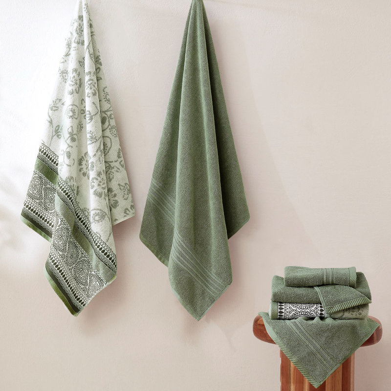 Ensemble de serviettes en jacquard réversible 6 fils et serviettes de bain en fil réversible moderne 100% coton Modern