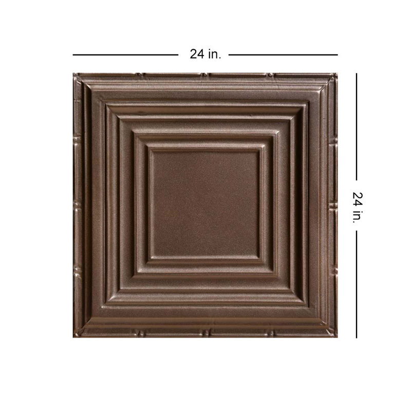 Tuile de plafond en fer-blanc 2 pi. X 2 pi. Williamsburg, Bronze