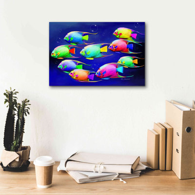 «Colorful Fishes 2» par Ata Alishahi, estampe numérique sur toile