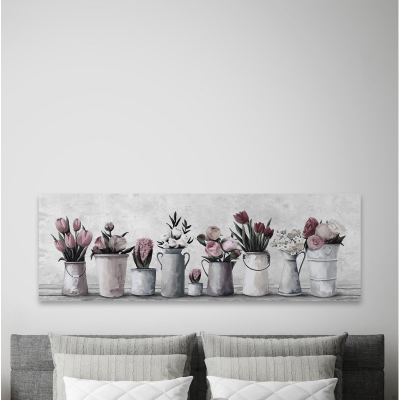 Fresh Cut Flowers - Wrapped Canvas Painting, 51cm H x 152cm W x 3.81cm D