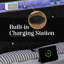 Lit plateforme tapissier en velours avec tête de rangement et station de charge Alber-938086303-938086289
