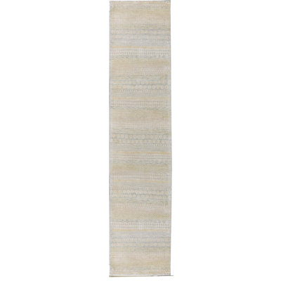Hand-Knotted High-Quality Beige Runner